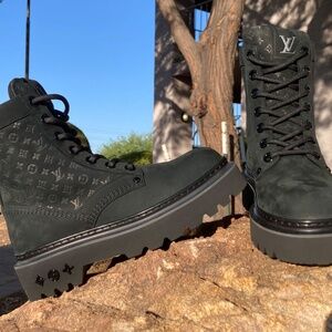 Louis Vuitton “LV Ranger” Boot — Black / Nubuck Monogram